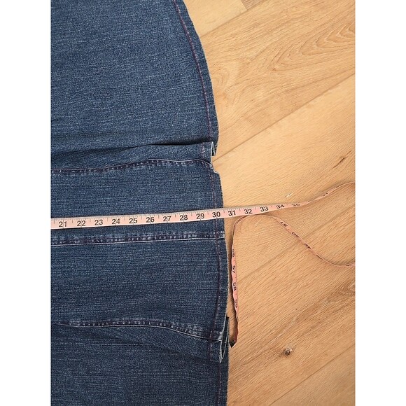 Vintage Western Prairie Cowgirl Retro Modest Flared Panel Denim Skirt Womens PM - Picture 3 of 6